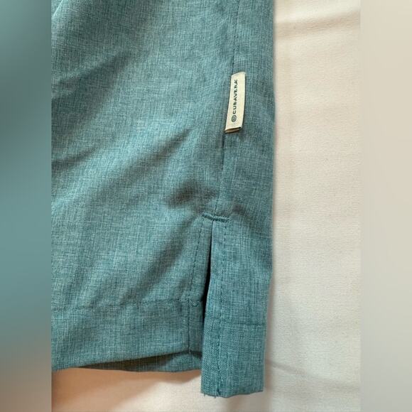 CUBAVERA Men’s Short Sleeve Guayabera Style Shirt Teal Blue Button Front Size S - Picture 6 of 13
